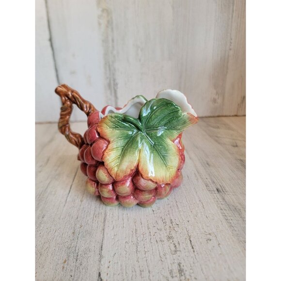 Fitz‎ Floyd grape cluster creamer pitcher vintage xmas fruit - Picture 4 of 6